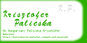 krisztofer palicska business card